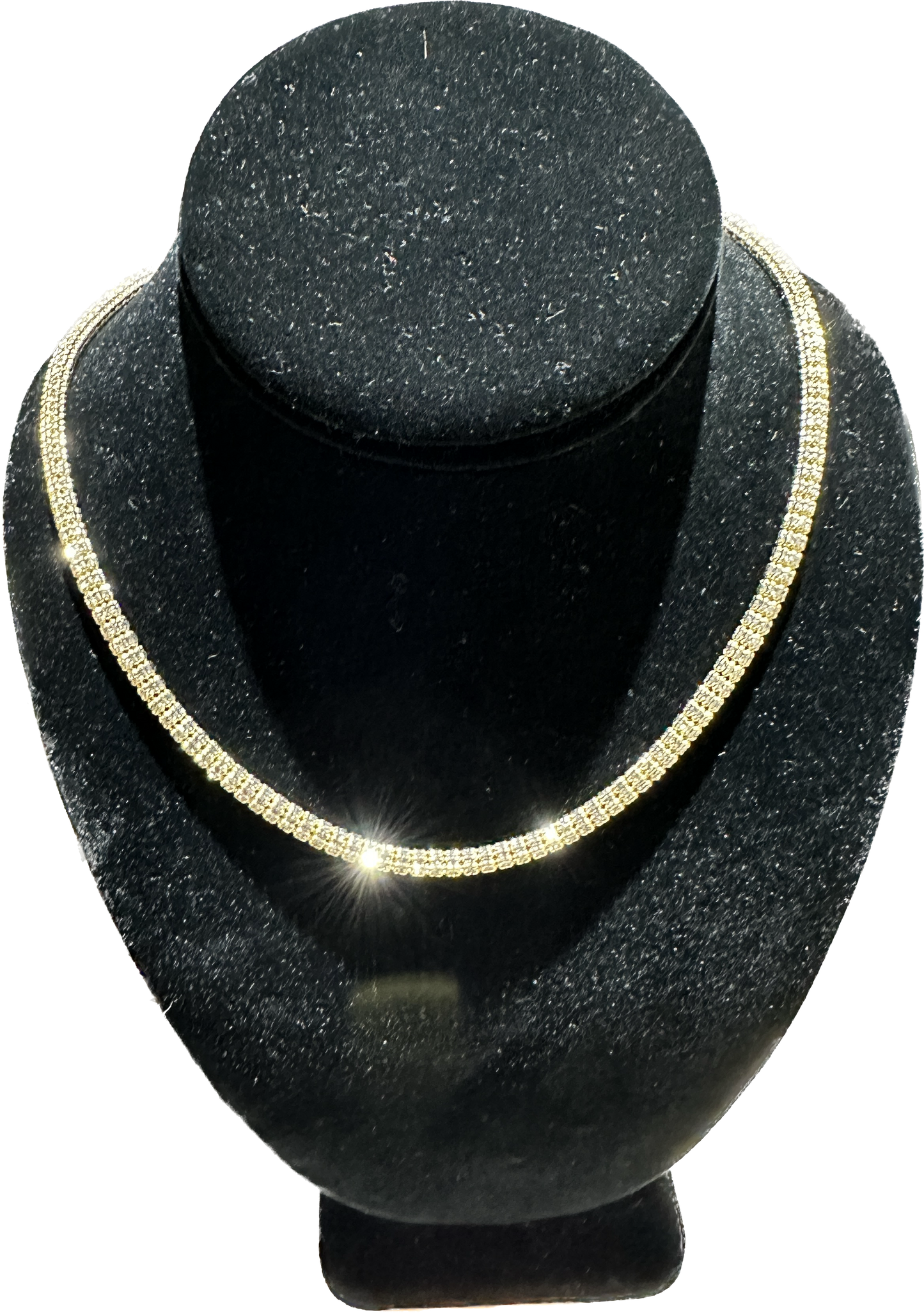 10kt Yellow Gold Rhodium Cut “Diamond Cut” Popcorn Link Chain “bling Chain” 22”
