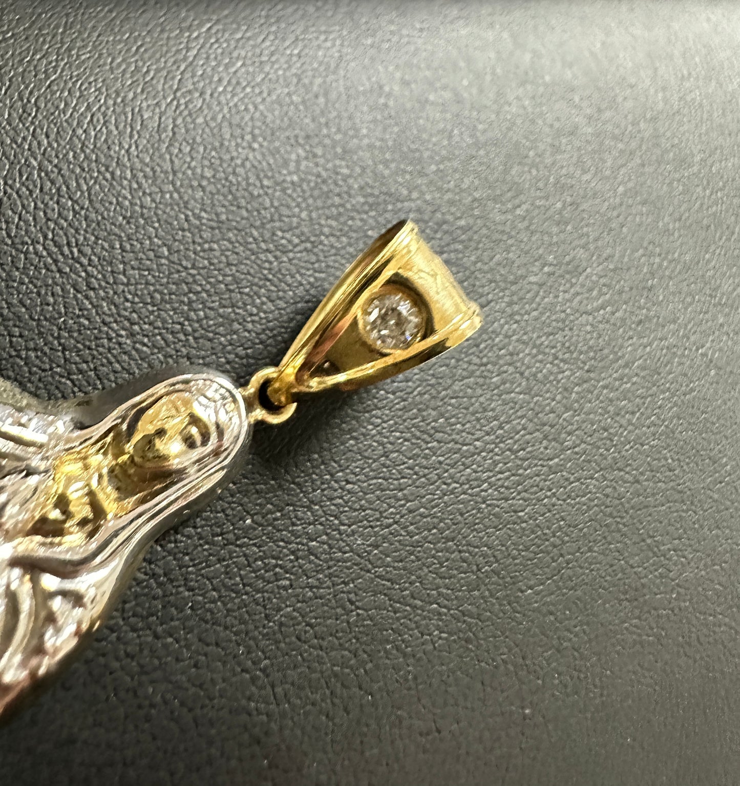 10KT 3” Yellow Gold Virgin Mary CZ Charm