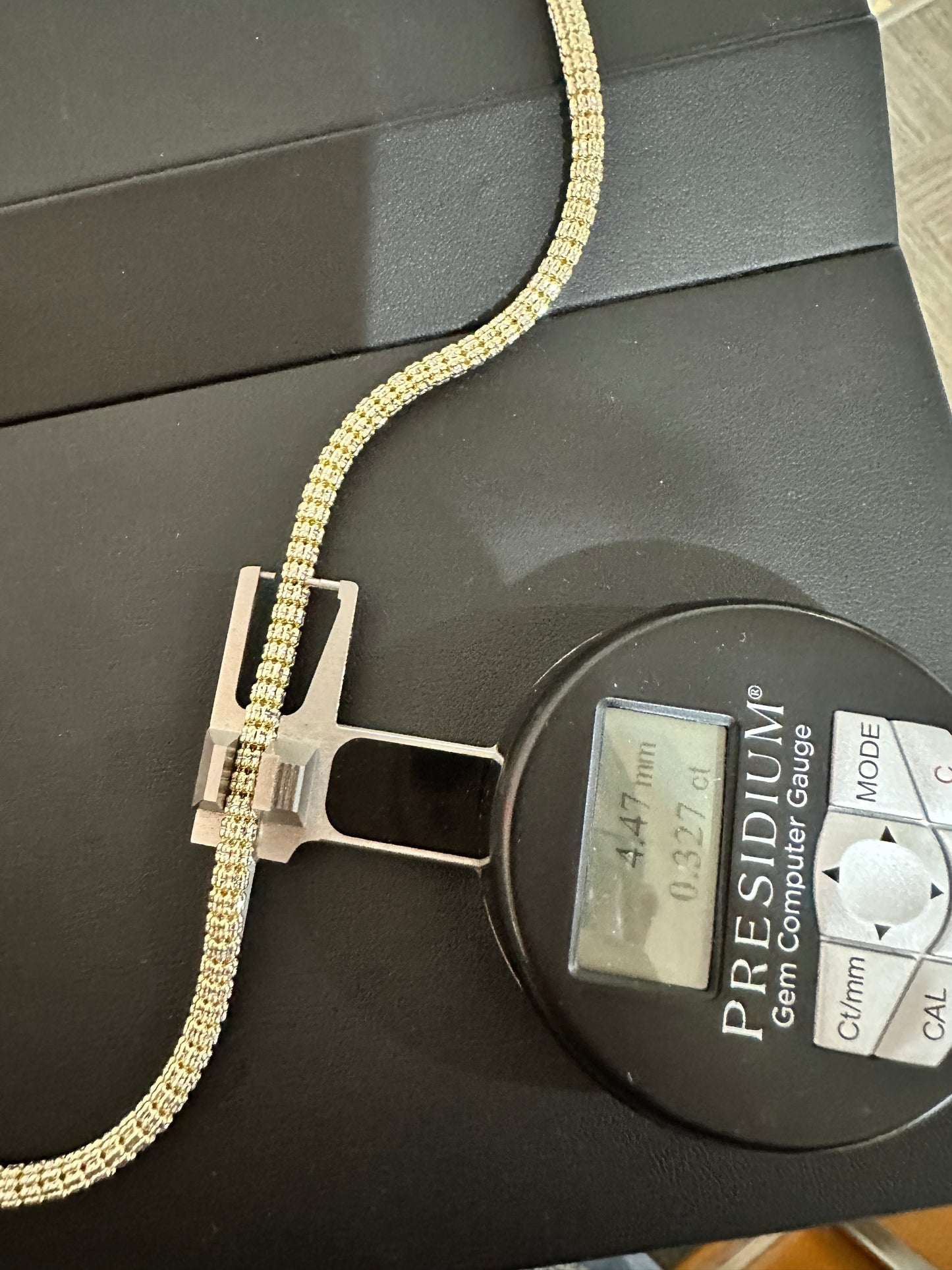10kt Yellow Gold Rhodium Cut “Diamond Cut” Popcorn Link Chain “bling Chain” 22”