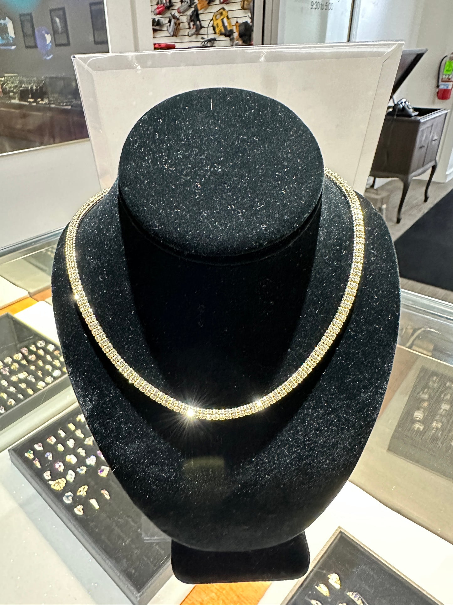 10kt Yellow Gold Rhodium Cut “Diamond Cut” Popcorn Link Chain “bling Chain” 22”